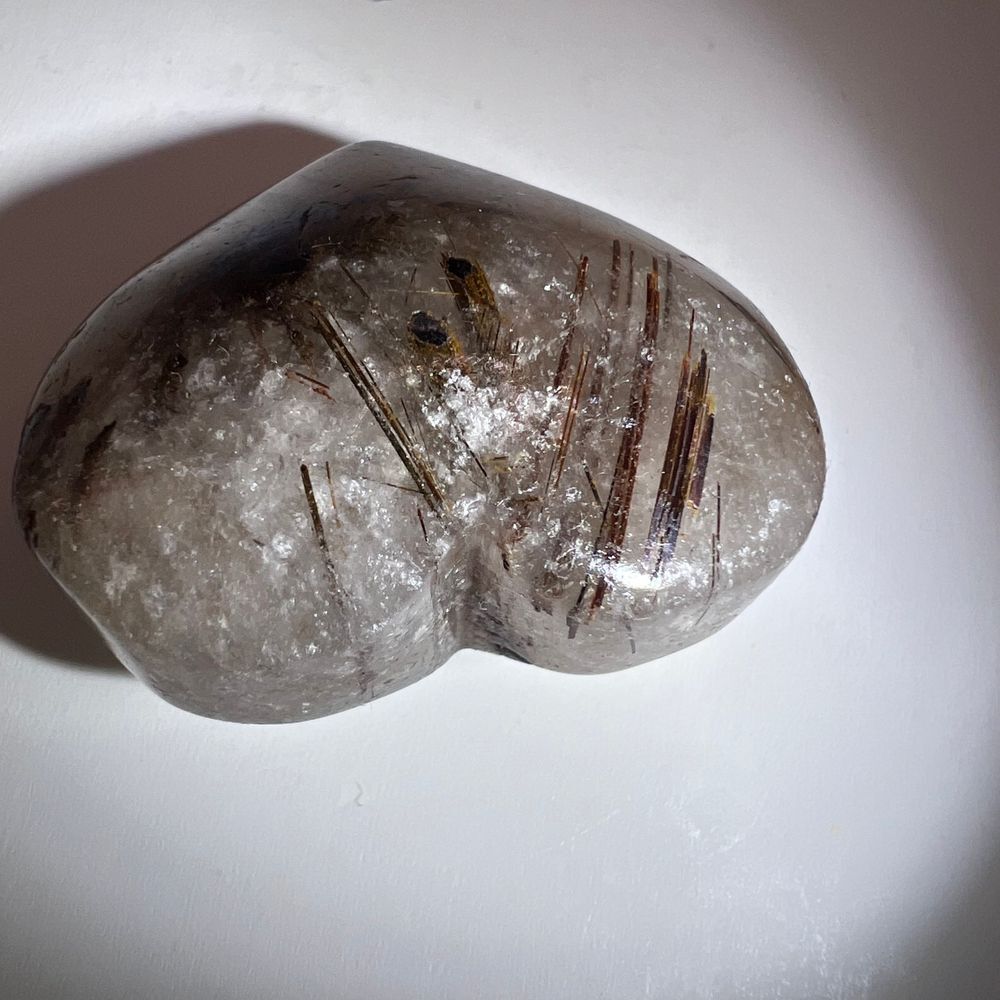 Golden Rutilated Clear‎ Quartz Heart - Picture 6 of 12